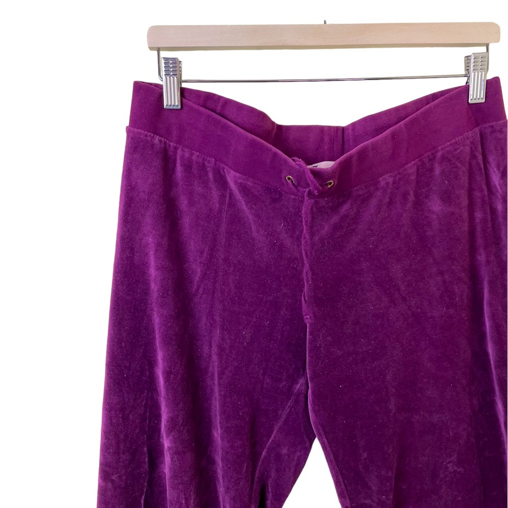 Juicy Couture Y2K Purple Velour Velvet Flare Leg Sweatpants SIZE Large